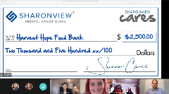 Virtual Check Presentation to Harvest Hope
